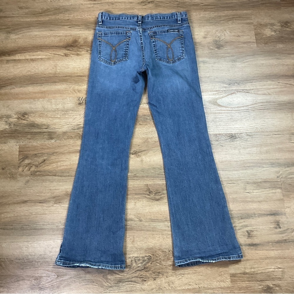 Calvin Klein Jeans Women’s Size 8 Flare Leg High Mid Rise Stretchy Blue